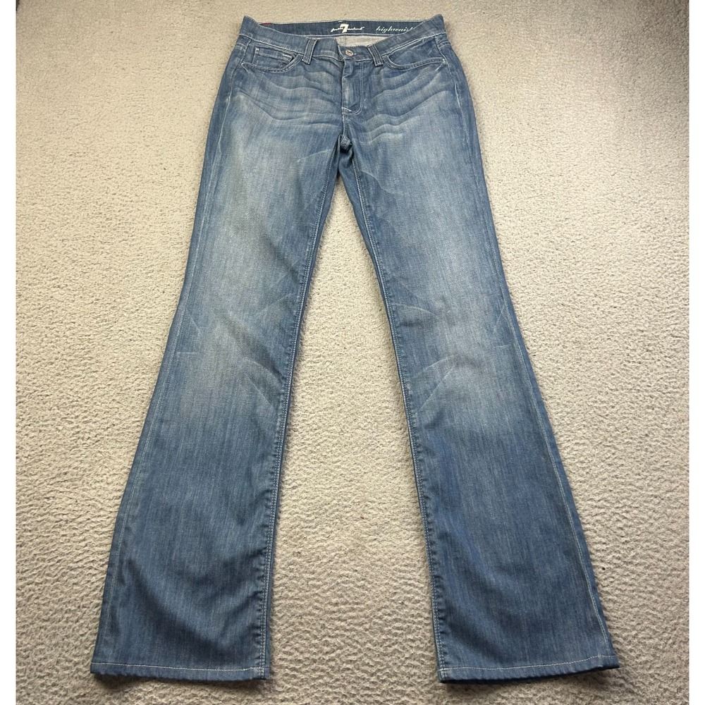 7 For All Mankind Jeans Womens Blue High Rise Bootcut Stretch Denim Size 27